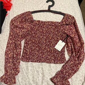 Floral Square Neck Top
